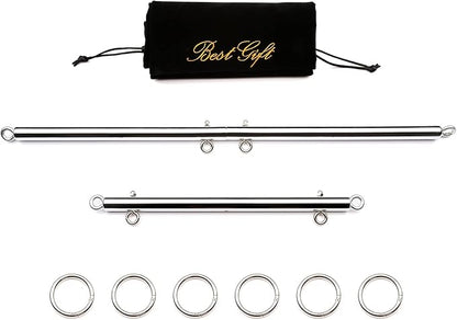TMEOIIPY 2 Pcs Silver Adjustable Spreader Bar Set 3 Sections