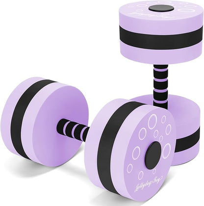 Aquatic Exercise Dumbbells, 2PCS Aqua Fitness Barbells, EVA-Foam Water Rings Dumbbell Set, Pool Weights Dumbbells Set for Water Aerobics Weight Loss, Pool Fitness, Water Exercise