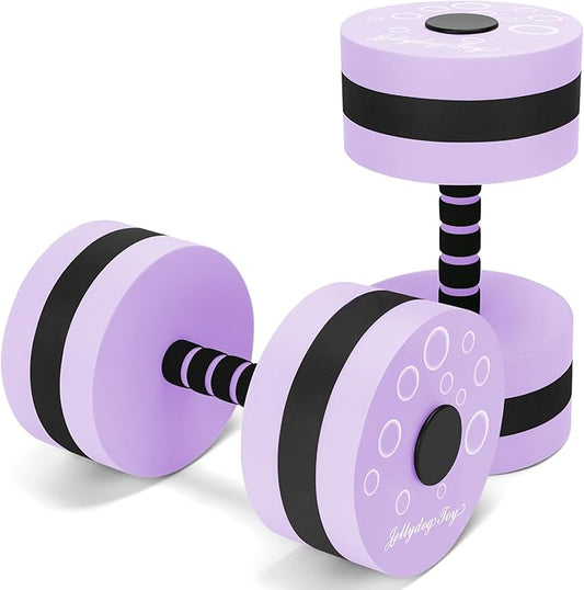 Aquatic Exercise Dumbbells, 2PCS Aqua Fitness Barbells, EVA-Foam Water Rings Dumbbell Set, Pool Weights Dumbbells Set for Water Aerobics Weight Loss, Pool Fitness, Water Exercise