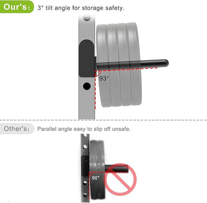 Kipika J-Hooks and Weight Plate Holder Set for 2" x 2" and 3" x 3" Power Rack - Squat Rack Attachments for Strength Training and Weight Storage - Fit Standard 1-inch and Olympic 2-inch weight plates