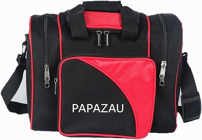 Bowling Bag for Single Ball - Single Ball Tote Bag with Padded Ball Holder - Fits a Single Pair of Bowling Shoes Up to Mens Size 14