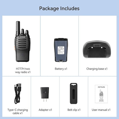 Retevis H-777H Walkie Talkies Long Range 2 Way (1 Pack)