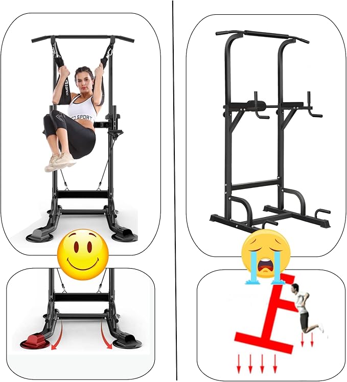 Power Tower Dip Station Pull Up Bar Exercise