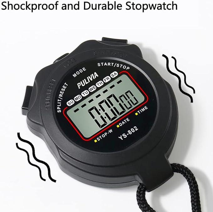 Sports Stopwatch Timer Single Lap Split Digital Stopwatch