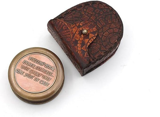RII Solid Brass Compass Engraved Gifts for Men