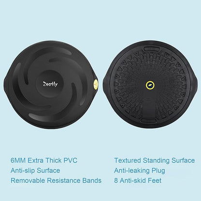 25in Half Balance Ball, 1500lb Inflatable Wobble Board Trainer, Non-slip Base Yoga Ball for Strength Training, Includes 2 Bands and Pump, Enhance Your Balance Training and Yoga Practice