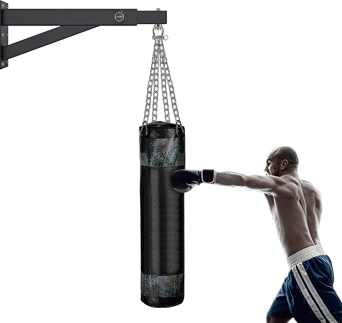BeneLabel Wall Mount Heavy Bag Hanger, Heavy Duty Punching Bag Stand, Boxing Bag Bracket for Home Gym Indoor Outdoor, 800 LB Capacity