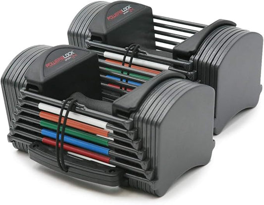 PowerBlock Sport 24 Adjustable Dumbbells, 3-24 lb. Durable Steel Build, Innovative At Home Workout Equipment, All-in-One Strength Training