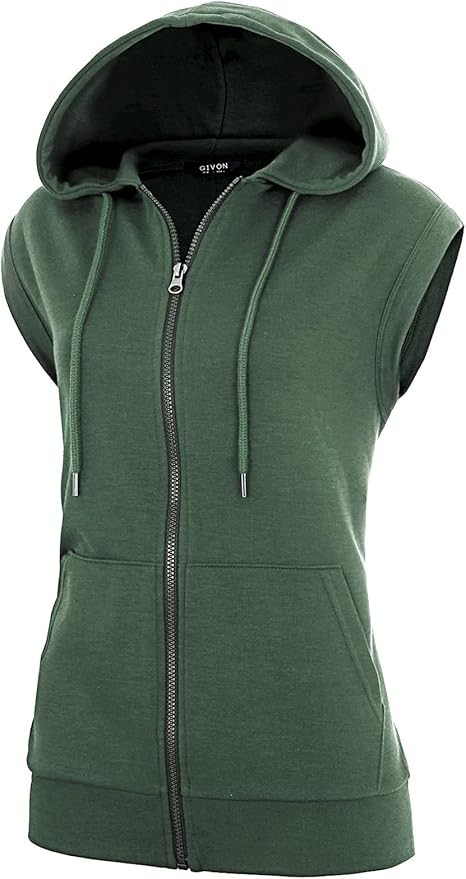 GIVON Women's Lightweight Hooded Vest Sleeveless 1/4 Zip Pullover Casual Hoodie Sweatshirt with Pockets