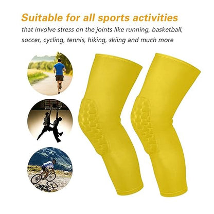 Gold Sports Knee Pads Youth Volleyball Basketball Knee Pads Long Leg Sleeves Braces Compression Wrestling Knee Pads for Boys Girls Football Dance Yoga