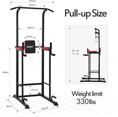 Emer Power Tower Pull Up Bar Workout Dip Station