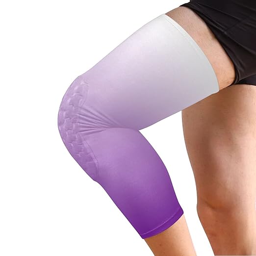 Purple Gradient Sports Knee Pads Youth Volleyball Basketball Knee Pads Long Leg Sleeves Braces Compression Wrestling Knee Pads for Boys Girls Football Dance Yoga