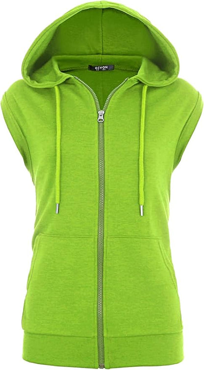 GIVON Women's Lightweight Hooded Vest Sleeveless 1/4 Zip Pullover Casual Hoodie Sweatshirt with Pockets
