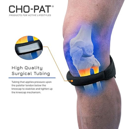 Cho-Pat Original Knee Strap, Patella Support for Runner’s Knee, Jumper’s Knee, Osgood Schlatter’s, and Chondromalacia, Tan, Large
