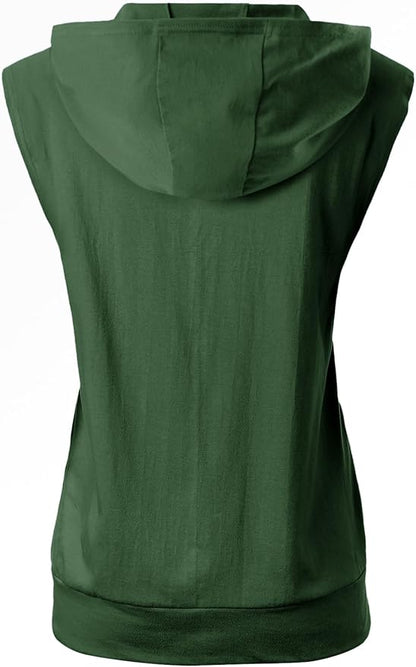 GIVON Women's Lightweight Hooded Vest Sleeveless 1/4 Zip Pullover Casual Hoodie Sweatshirt with Pockets