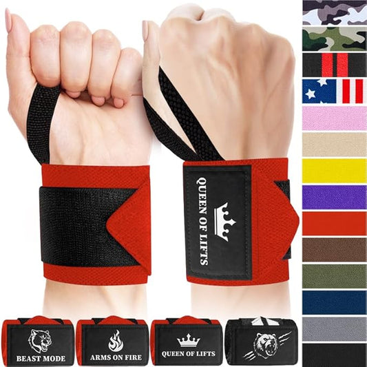 TECEUM Weightlifting 18" & 12" Wrist Wraps with Thumb Loop – Heavy Duty Wrist Workout Braces for Men and Women – Ideal for Powerlifting, Strength Training, Bodybuilding