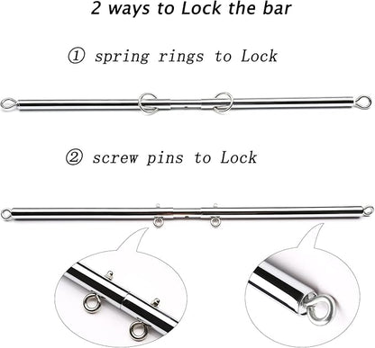 Sovyime Black Portable Exercise Spreader Bar with 4pcs