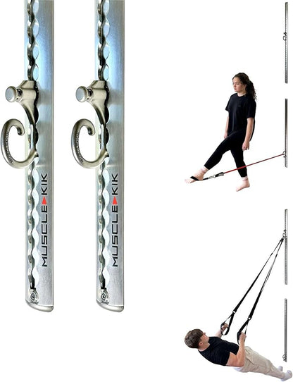 Aluminum Wall-Mounted Anchor Fitness System - Adjustable, Multi-Functional, Space Saving Home Gym Solution for Strength Training, Workout Goals | 100+ Exercises, Easy Installation, 300lbs Capacity