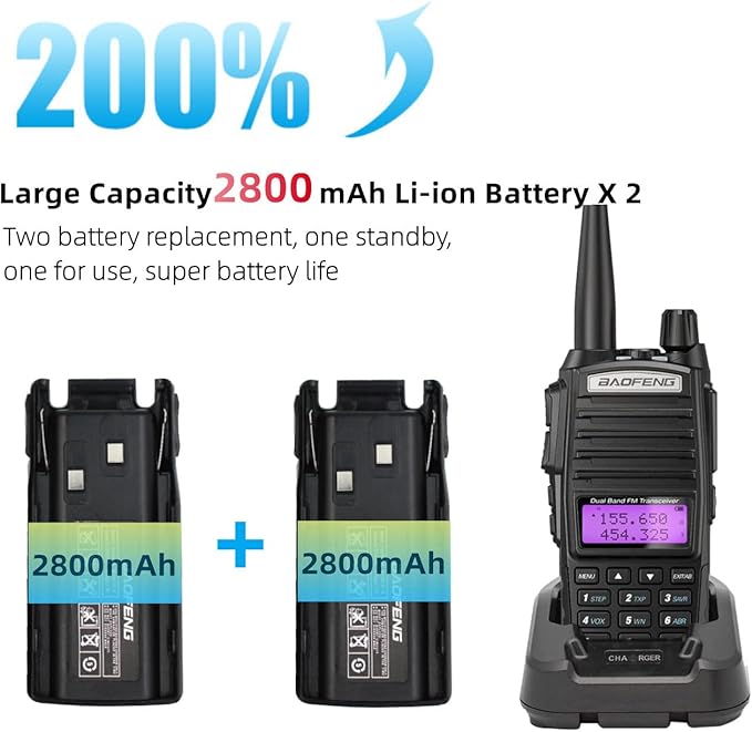 BAOFENG UV-82 Radio 8W Dual Band Long Range 2 Pack