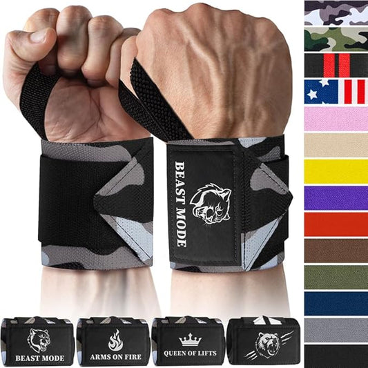 TECEUM Weightlifting 18" & 12" Wrist Wraps with Thumb Loop – Heavy Duty Wrist Workout Braces for Men and Women – Ideal for Powerlifting, Strength Training, Bodybuilding