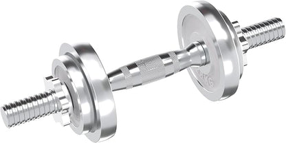 VIVITORY Fitness Dumbbells Set, Adjustable Weight Sets up to 11/22/44/66/110 lbs, with Metal Connecting Rod Used As Barbell, Chromed Weights, Hardcover Gift Box, Home Gym Work Out Training Equipment