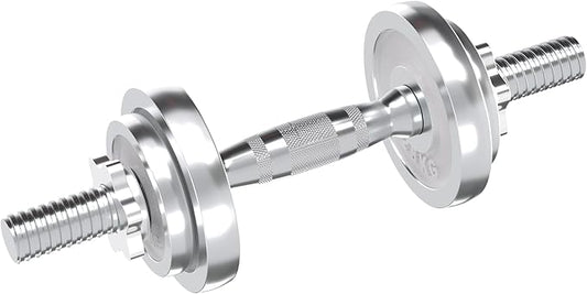 VIVITORY Fitness Dumbbells Set, Adjustable Weight Sets up to 11/22/44/66/110 lbs, with Metal Connecting Rod Used As Barbell, Chromed Weights, Hardcover Gift Box, Home Gym Work Out Training Equipment