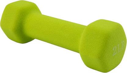 Weights Dumbbells set of 2 Fitness for Man Woman Home Gym Health Exercise 2LB Green Rubber Hex Dumb Bells