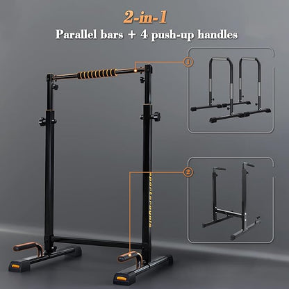 Sportsroyals Dip Bar, Adjustable Dip Stands Station for Home, Functional Heavy Duty Parallette Bars for Upper Body Workout (400/1200LBS Loading Capacity, 2025 New Version)