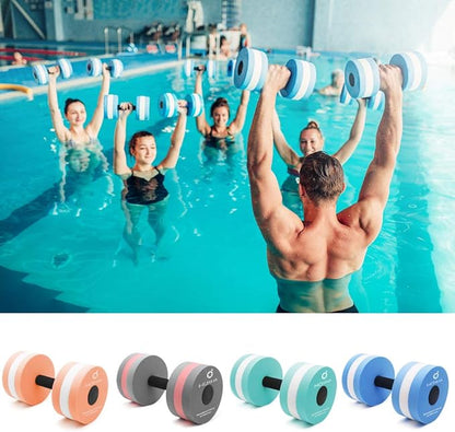 Aquatic Exercise Dumbell Set of 2 - Water Aerobic Exercise Foam Dumbbells Pool Resistance Fitness Equipment for Weight Loss