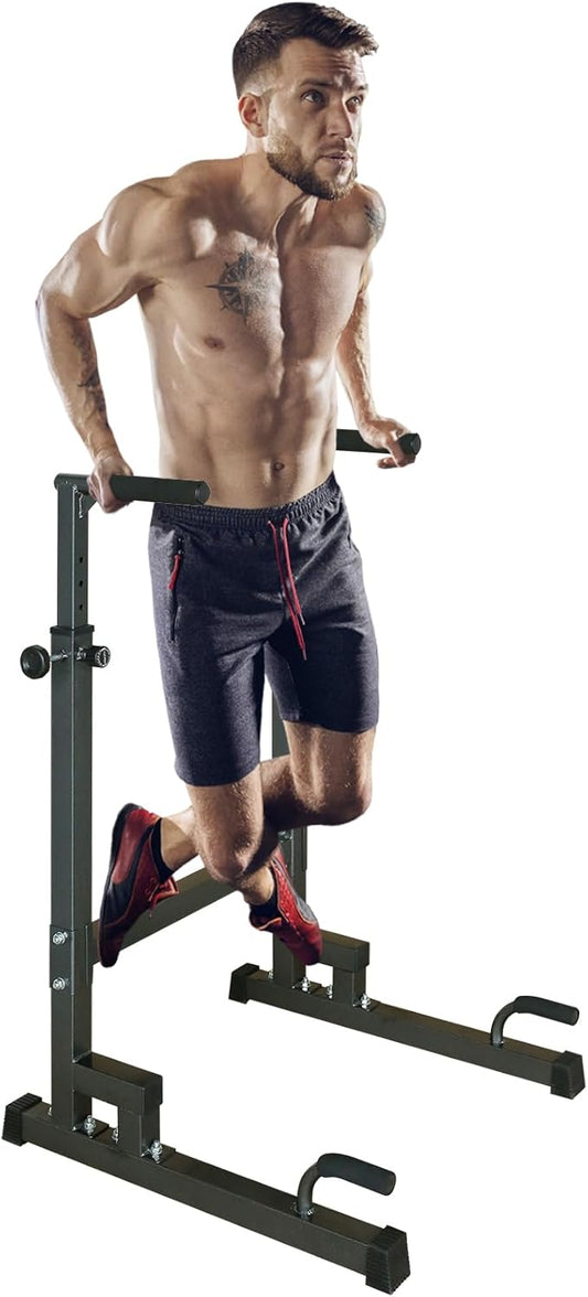 Adjustable Height Dip Bar Station, Heavy Duty Dip Station Push Up Bar for Home Gym,Multi-function Dip Station Pull Up Bar Full Body Strength Training Workout Fitness Equipment for Tricep Dips