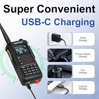(2nd Gen) TIDRADIO TD-H8 GMRS Radio 2-Way Radio 2500mAh Battery TD-771 Antenna,DTMF,VOX,NOAA (2Pack)