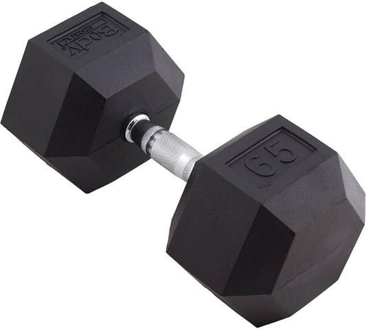 Body Sport Rubber Encased Hex Dumbbell Weight, Single – Dumbbells for Exercises – Strength Training Equipment – Home Gym Accessories – Weight Training