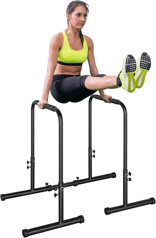 MIUDGIG Adjustable Height Parallel Push Up Stand, Dip Stand Station for Strength Training, Heavy Duty Steel Parallel Bar Station, Home Gym Fitness Workout Dip bar Station,Tricep Dips,Pull-Ups,Push-Ups