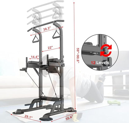 Power Tower Dip Station Pull Up Bar Exercise