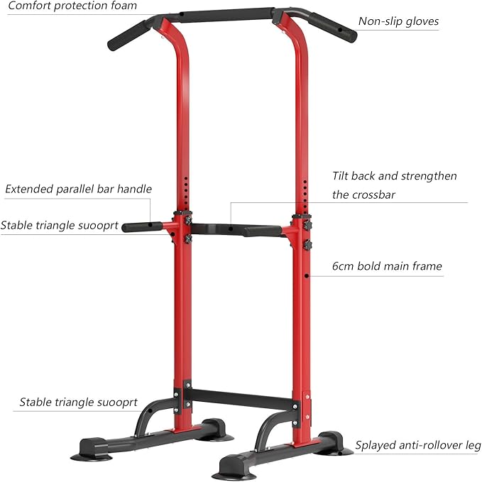 SogesPower Power Tower Dip Station Pull Up Bar