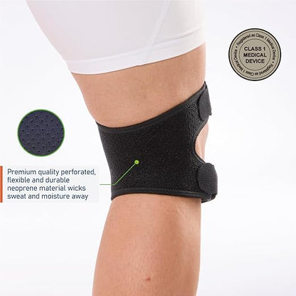 Dual Knee Strap Patella Brace for Knee Pain Relief, Runner’s Knee, Jumper’s Knee, Gym Exercise, Patellar Tendonitis, Osgood-Schlatter (Black, S/M)