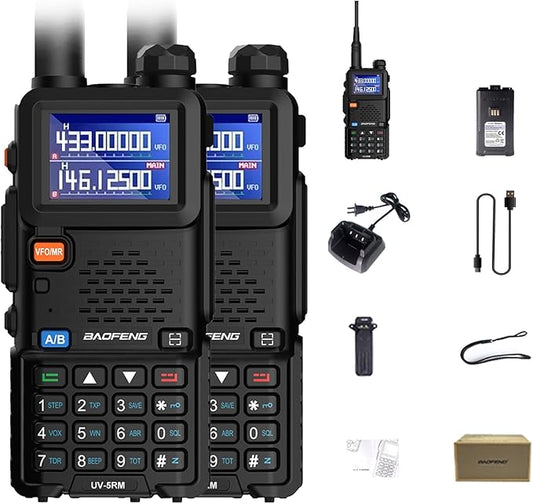BAOFENG 2 Packs UV-5RM Two Way Radio Multi-Band UV-5R Ham 1.77in LCD