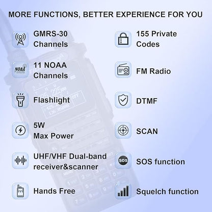 (2nd Gen) TIDRADIO TD-H8 GMRS Radio Long Range 2500mAh Battery,APP (1 Pack)