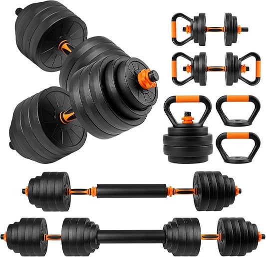 Adjustable Weights Dumbbells Set, 22/33/44/55/66/88lbs Free Weights Dumbbells Set with 4 Mode, Weight Set for Home Gym, Used as Kettlebells, Barbell, Push up Stand, Workout, Suitable Men and Women