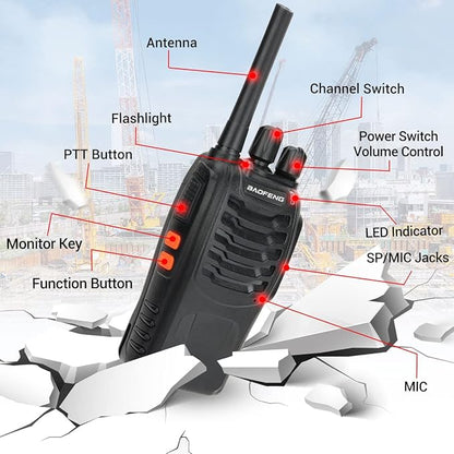 Walkie Talkies for Adults Long Range Rechargeable walkie Earpieces,2-Way Radios (2 Pack)