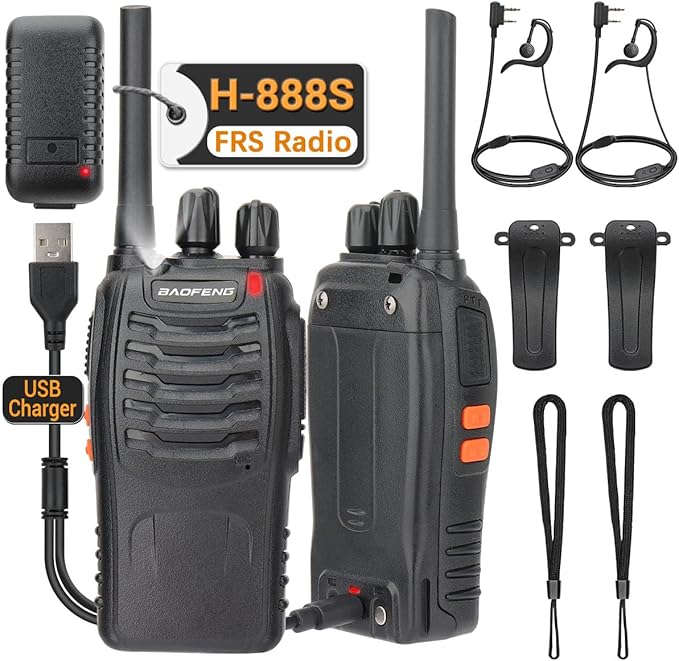 Walkie Talkies for Adults Long Range Rechargeable walkie Earpieces,2-Way Radios (2 Pack)
