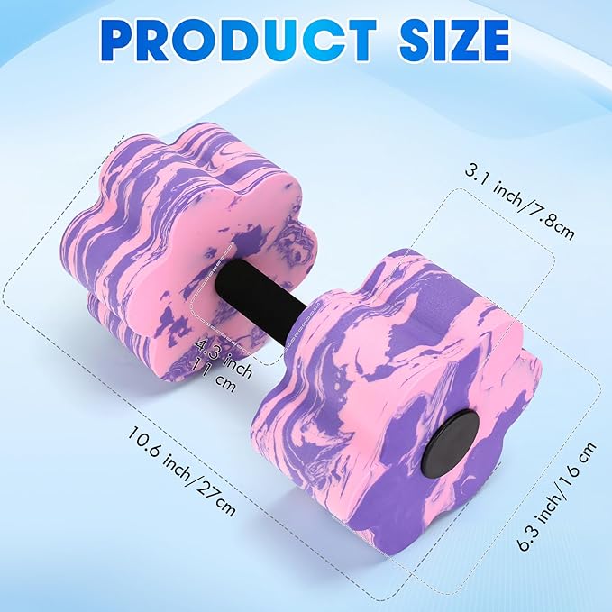 Aquatic Exercise Dumbbells, 2PCS Aqua Fitness Barbells, Flowers High-Density EVA-Foam Water Workouts, Pool Weights Dumbbells Set for Water Exercise, Aerobics Weight Loss, Pool Fitness