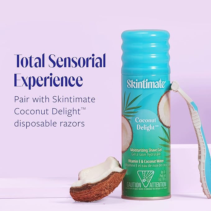 Skintimate Coconut Delight Shave Gel 3 Pack | Skintimate Shaving Cream Womens Shaving Cream, Shave Cream, Shaving Foam, Womens Shave Gel, Pack of 3, 7oz each(Package May Vary)