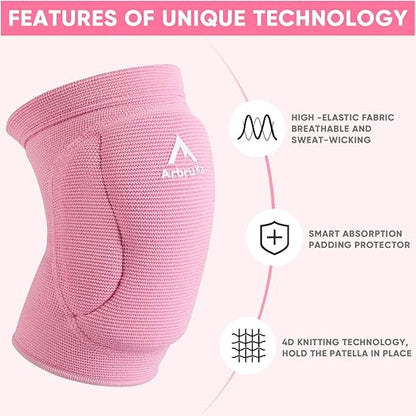 Volleyball Knee Pads for Girl Women, Knee Protector for Knee & Pain Relief. Calf Braces, Splints & Supports. Best Wide Knee supporter compression sleeve for Running Nurse Pregnant Pregnancy House Cleaner , Worker , Weight lifting , Dancer (Small)