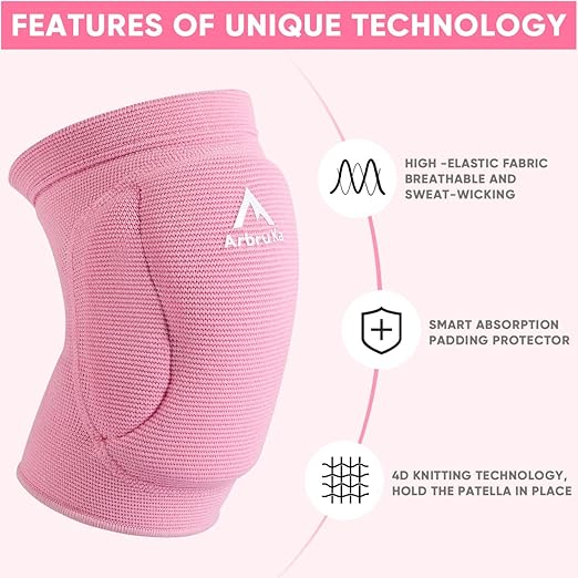 Volleyball Knee Pads for Girl Women, Knee Protector for Knee & Pain Relief. Calf Braces, Splints & Supports. Best Wide Knee supporter compression sleeve for Running Nurse Pregnant Pregnancy House Cleaner , Worker , Weight lifting , Dancer (Medium/Large)