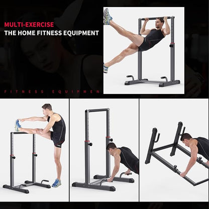 K KiNGKANG Dip Bar Station Set 9 Level 1200lbs Heave