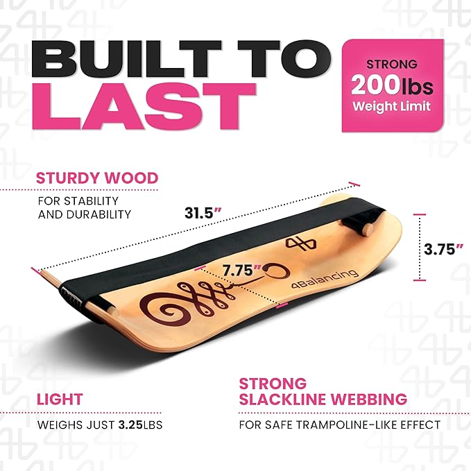 Balance Trainer for Adults - Slackboard Standing Desk Balance Board and Home Workout Equipment, Balancing Trainer for Yoga, Strength, Coordination, Concentration - Nirvana