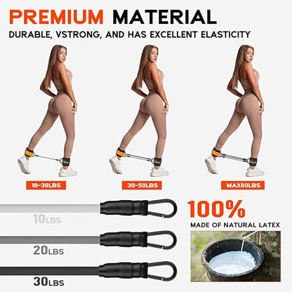 Ankle Resistance Bands, Ankle Bands for Working Out with Cuffs, Resistance Bands for Leg Butt Training Workout Equipment for Kickbacks Hip Gluteus Training Exercises, Ankle Strap with Exercise Bands