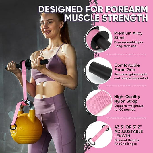 Forearm Strengthener and Wrist Roller 43.3 inch 51.2 inch