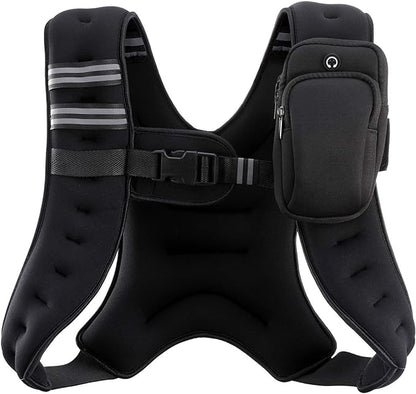 ZELUS Weighted Vest, 12lb Weight Vest with Reflective Stripe for Workout, Strength Training, Running, Fitness, Muscle Building, Weight Loss, Weightlifting